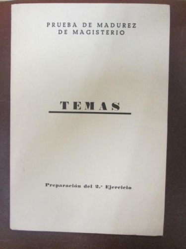 Portada del libro de PRUEBA DE MADUREZ DE MAGISTERIO. TEMAS. PREPARACIÓN DEL 2ºEJERCICIO