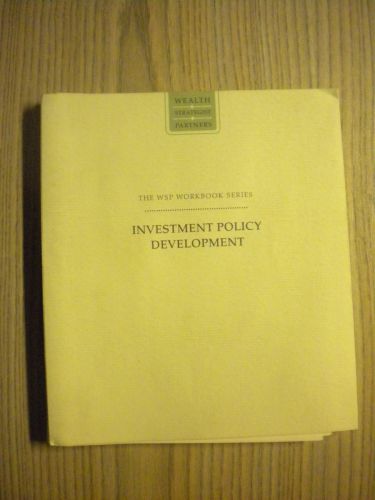 Portada del libro de INVESTMENT POLICY DEVELOPMENT. THE WORKBOOK SERIES