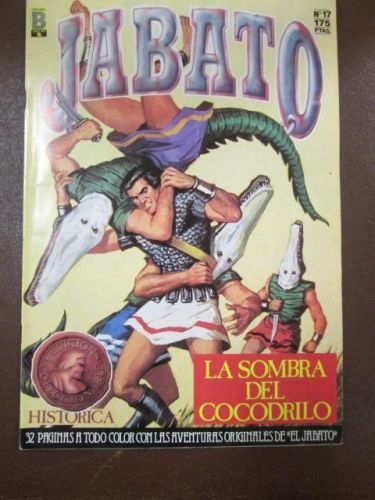 Portada del libro de LA SOMBRA DEL COCODRILO. Colección Super Aventuras. El Jabato. Nº 17.