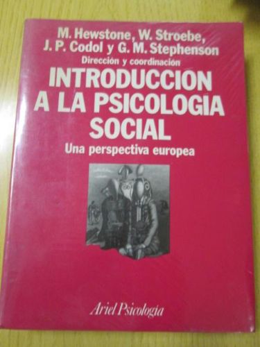 Portada del libro de INTRODUCCIÓN A LA PSICOLOGÍA SOCIAL: Una perspectiva europea