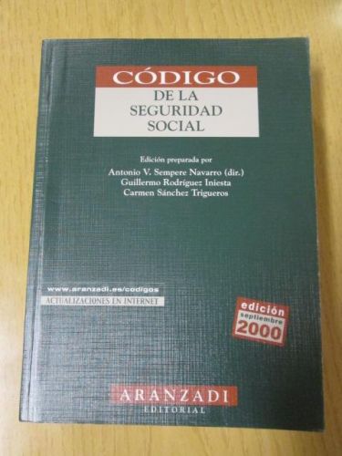 Portada del libro de CÓDIGO DE LA SEGURIDAD SOCIAL