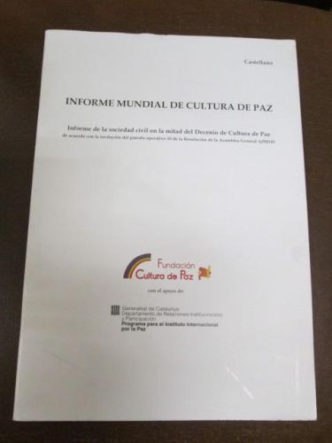 Portada del libro de INFORME MUNDIAL DE CULTURA DE PAZ