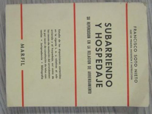 Portada del libro de SUBARRIENDO Y HOSPEDAJE. SE REPERCUSIÓN EN LA RELACIÓN DE ARRENDAMIENTO