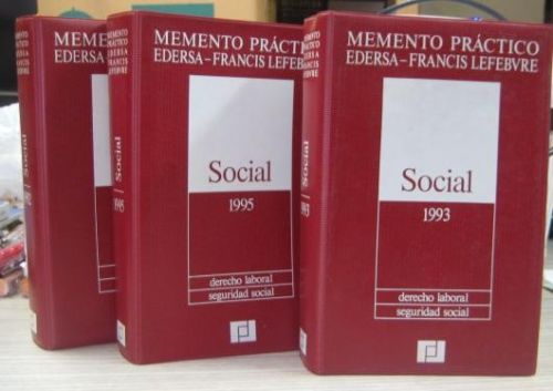 Portada del libro de MEMENTO PRÁCTICO: SOCIAL 1992, SOCIAL 1993, SOCIAL 1995. DERECHO LABORAL SEGURIDAD SOCIAL, 3 VOL.