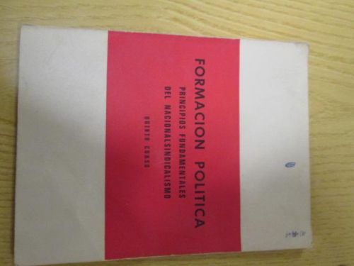Portada del libro de FORMACIÓN POLÍTICA. Principios fundamentales del nacionalsindicalismo. Quinto curso.