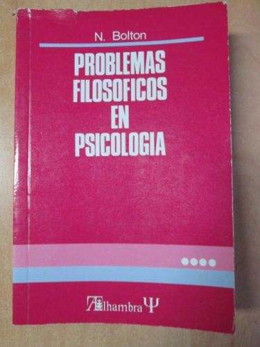Portada del libro de PROBLEMAS FILOSÓFICOS EN PSICOLOGÍA