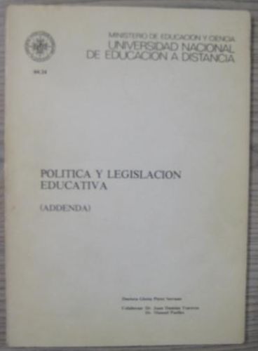 Portada del libro de POLITICA Y LEGISLACION EDUCATIVA (ADDENDA)