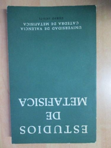 Portada del libro de ESTUDIOS DE METAFÍSICA